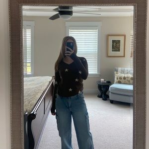 v-neck sweater with stars